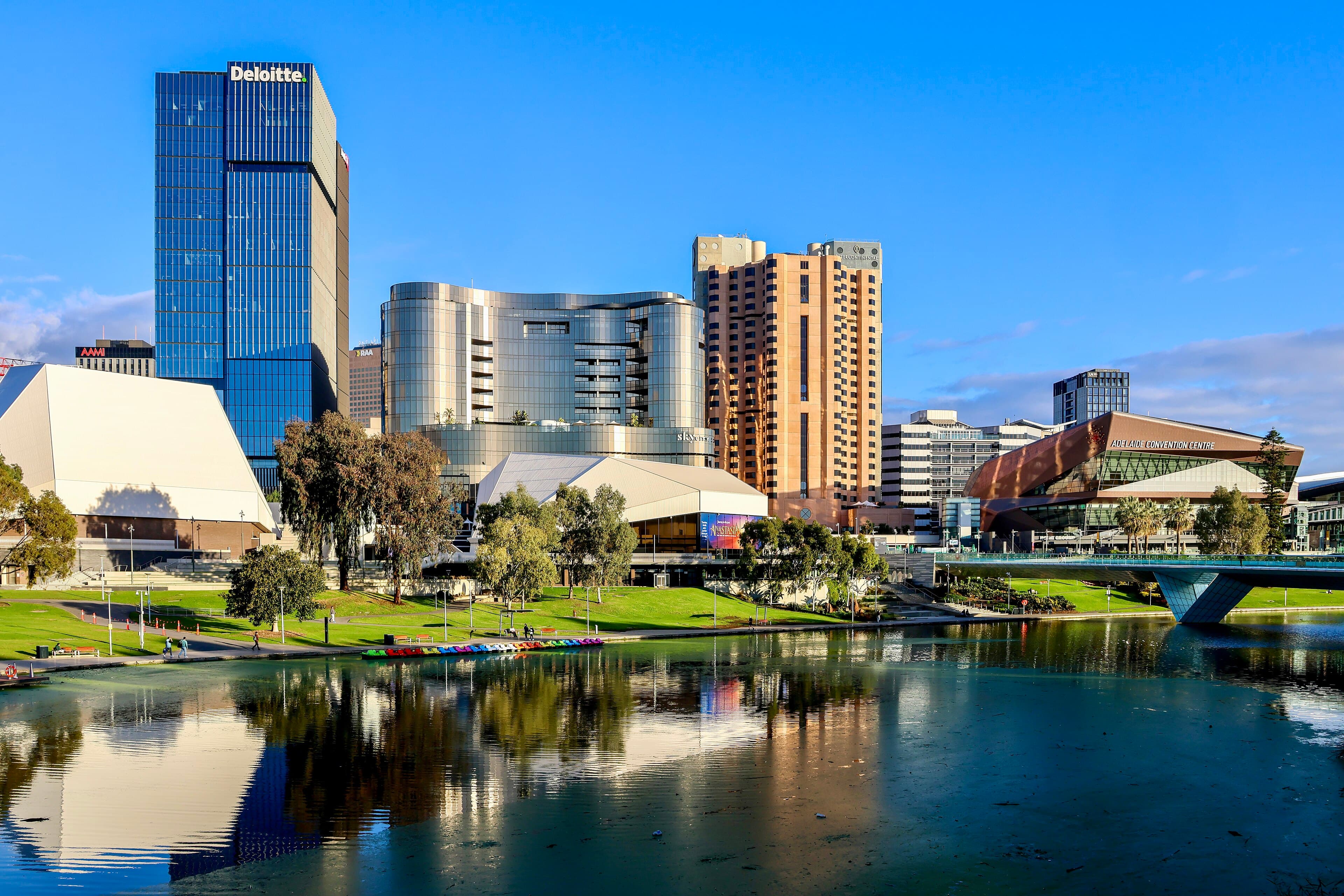 Adelaide CBD across the River Torrens — this site’s historic city hub