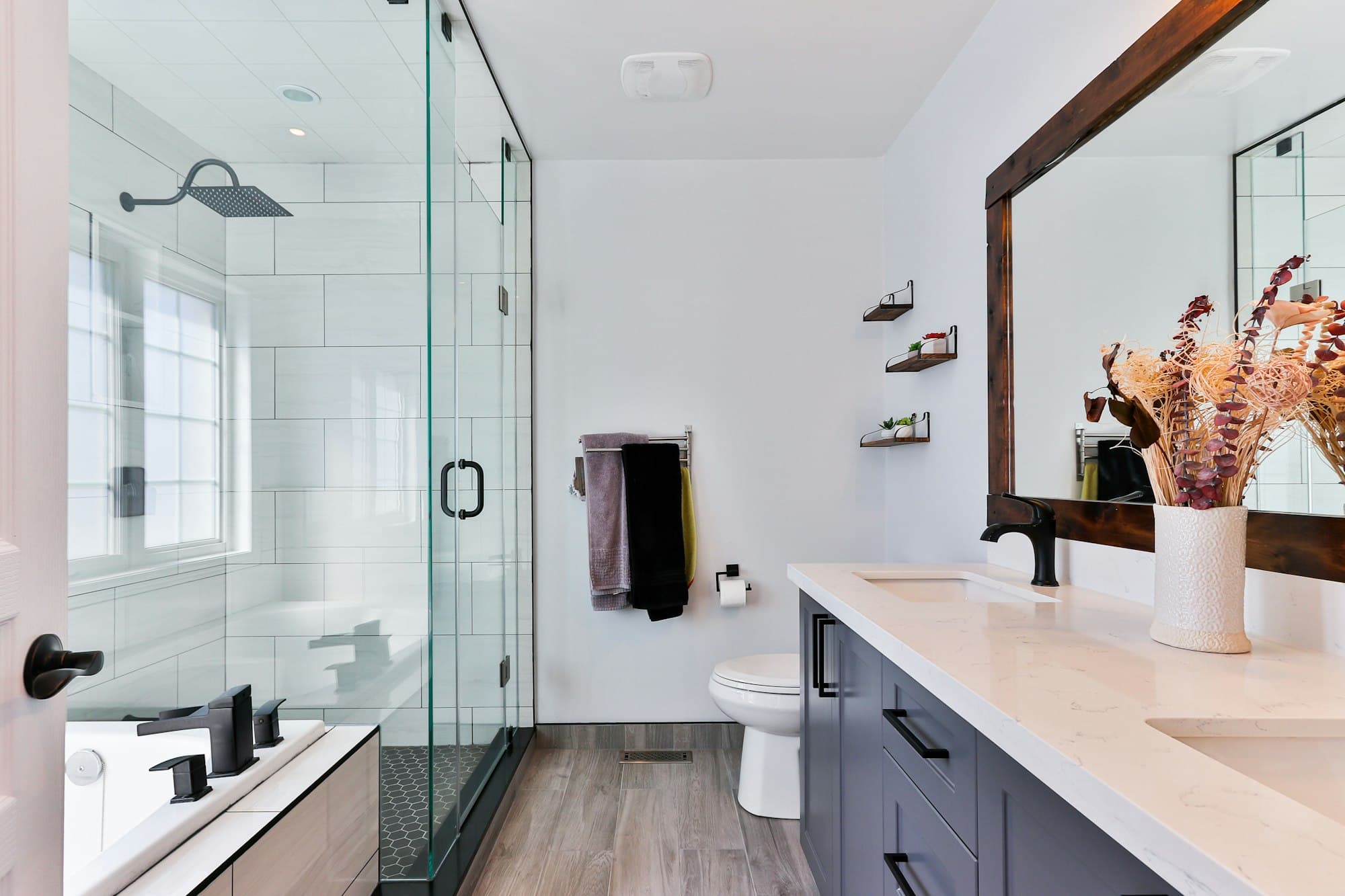 Asbestos in the bathroom — illustrative Australian housing or construction photograph, not proof of asbestos